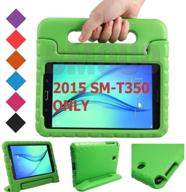 👧 bmouo kids case for samsung galaxy tab a 8.0 (2015) sm-t350 - eva shockproof lightweight kids cover with handle stand - green | compatible with samsung galaxy taba 8" tablet logo