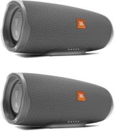 jbl charge 4 портативный водонепроницаемый беспроводной bluetooth-динамик в комплекте - (пара) серый логотип