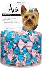 img 4 attached to Aria Maddie Bow Accessories for Dogs, 100-Piece Canisters