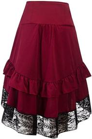 img 3 attached to 👗 Sorrica Women's Steampunk Retro Gothic Lace Party Skirt with Vintage Ruffle, High-Low Gypsy Hippie Design