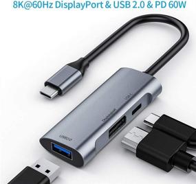 img 3 attached to 💻 Portable USB-C Hub with DisplayPort, USB-C Charging Port, and USB-A, Ideal for MacBook Pro/Air Type C Laptops