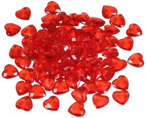 img 4 attached to ❤️ 0.7lb/300g Red Faceted Heart Shaped Diamond Gems - Acrylic Clear Heart Shaped Decorative Gems for Wedding Valentine's Day, Table Scatter Decorations, Vase Fillers - Acrylic Heart Jewels Ornaments