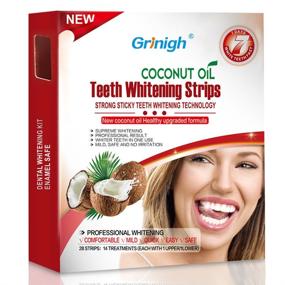 img 4 attached to Grinigh Professional Effects Teeth Whitening Strips Kit with COCONUT OIL - 14 Treatments, Lasting 6+ Months, Non-Slip White Strips, Fresh Fragrance - 28