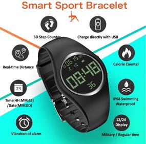 img 3 attached to 🏋️ Waterproof Fitness Tracker: 3D Pedometer Watch for Walkers with Vibration Alarm Clock, Step Counter, Calorie Burn, Distance, Alarm, Stopwatch - No App Required! Ideal for Men, Women, and Kids