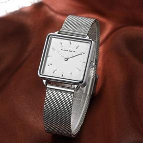 img 2 attached to Timeless Elegance with Quartz Square Business Stainless Women's Watches