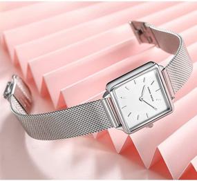 img 1 attached to Timeless Elegance with Quartz Square Business Stainless Women's Watches