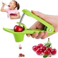 🍒 stainless steel cherry pitter tool - olive seed remover, multi-function portable cherries pitter with space-saving lock - suitable for cherries and olives logo