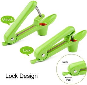 img 1 attached to 🍒 Stainless Steel Cherry Pitter Tool - Olive Seed Remover, Multi-Function Portable Cherries Pitter with Space-Saving Lock - Suitable for Cherries and Olives