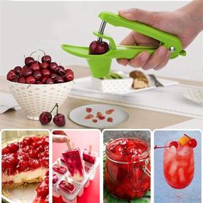 img 2 attached to 🍒 Stainless Steel Cherry Pitter Tool - Olive Seed Remover, Multi-Function Portable Cherries Pitter with Space-Saving Lock - Suitable for Cherries and Olives