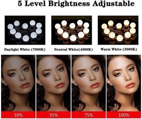 img 2 attached to 💄 Sylvwin Vanity Mirror Lights: Hollywood Style Dimmable LED Bulbs Kit for Dressing Mirror - USB Powered (10 Bulbs)