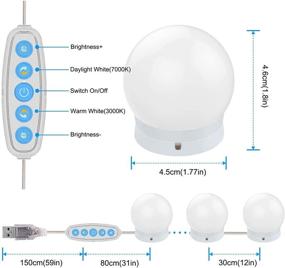 img 1 attached to 💄 Sylvwin Vanity Mirror Lights: Hollywood Style Dimmable LED Bulbs Kit for Dressing Mirror - USB Powered (10 Bulbs)