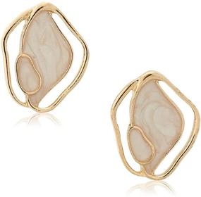 img 4 attached to 💎 Stylish Geometric 14K Gold Plated Earrings with S925 Silver Post - Perfect for Gifts on Valentines, Birthdays, Anniversaries, and Mother’s Day