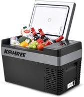 kohree 12 volt portable refrigerator: fast cooling small freezer for vehicles, truck, rv, boat, camping - 26 quart (25 liter) electric cooler -12/24v dc & 110v/240v ac logo