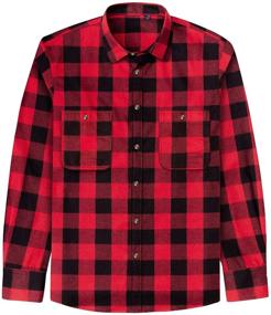 img 4 attached to J VER Flannel Button Shirts for Boys' Clothing: Sleeve Tops, Tees & Shirts