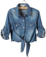 chic & cozy: cotton knotted denim jacket sleeve for women's clothing logo