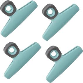 img 4 attached to 🍽️ COOK WITH COLOR Food Clips - Set of 4, 5 Inches Wide Heavy Duty Chip Clips for Food Storage with Air Tight Seal Grip - Ideal for Chips, Bread, Snacks & More (Teal)