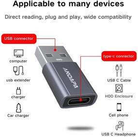 img 1 attached to 🔌 Адаптер USB C женский на USB мужской (2 шт.) с адаптером для зарядки для iPhone 12/13, iPad Pro, Samsung Galaxy Note 10/20/21, Google Pixel 5/4/4a, AirPods и других устройств