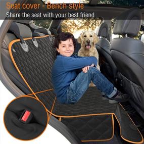 img 3 attached to 🐶 ILIENSA Waterproof Dog Car Seat Cover for Back Seat with Seat Belts and Travel Bowl – Durable, Scratchproof, and Nonslip Pet Seat Covers for Cars, Trucks, SUVs