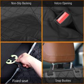 img 1 attached to 🐶 ILIENSA Waterproof Dog Car Seat Cover for Back Seat with Seat Belts and Travel Bowl – Durable, Scratchproof, and Nonslip Pet Seat Covers for Cars, Trucks, SUVs