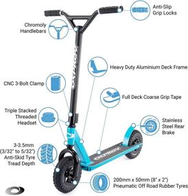 img 3 attached to 🛴 Osprey Dirt Scooter: The Ultimate All-Terrain Trail Adult Scooter with Chunky Off-Road Tyres - Available in Multiple Colours