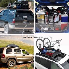img 3 attached to 🧺 47"x 36" Cargo Net Bungee Nets: Stretchable to 80"x 60", Holds 200+ lbs! Adapt to Pickup Truck Bed & SUV Rooftop Rack. (16 Hooks)