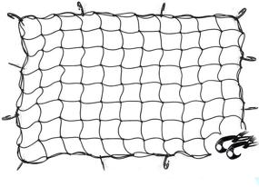 img 4 attached to 🧺 47"x 36" Cargo Net Bungee Nets: Stretchable to 80"x 60", Holds 200+ lbs! Adapt to Pickup Truck Bed & SUV Rooftop Rack. (16 Hooks)