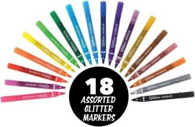 img 1 attached to ✨ INC Glitter Markers: 18 Assorted Colors - Non-Toxic Water Based Glitter Marker Pens for Kids' Gifts and Adult Coloring