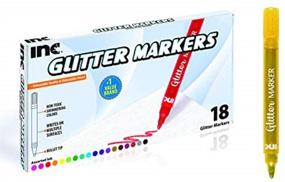 img 4 attached to ✨ INC Glitter Markers: 18 Assorted Colors - Non-Toxic Water Based Glitter Marker Pens for Kids' Gifts and Adult Coloring