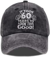 🎂 vintage 60th birthday baseball cap- funny embroidered adjustable washed cotton hat for men and women logo