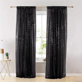 img 2 attached to Sequin BACKDROP-2FTx7FT Black ONE Panel Sequin Photo Backdrop