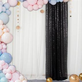 img 4 attached to Sequin BACKDROP-2FTx7FT Black ONE Panel Sequin Photo Backdrop