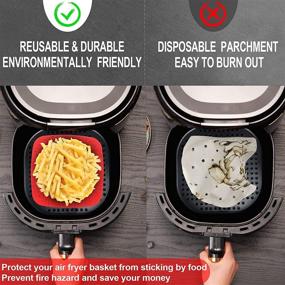 img 1 attached to Enhanced Silicone Air Fryer Mats with Raised Tray for Reusable Liners – Patented, BPA Free Non-Stick Air Fryer Silicone Tray Accessories – Available in 2 Sizes: 9 Inch Square