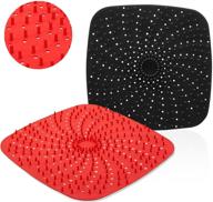 enhanced silicone air fryer mats with raised tray for reusable liners – patented, bpa free non-stick air fryer silicone tray accessories – available in 2 sizes: 9 inch square logo