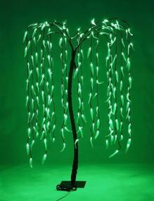 img 3 attached to Enhance Summer Garden Décor with LIGHTSHARE 5.5ft 200 LED Willow Tree Light in Green - Perfect for Weddings, Birthdays, Christmas, and Holiday Celebrations