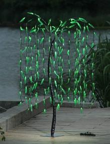 img 4 attached to Enhance Summer Garden Décor with LIGHTSHARE 5.5ft 200 LED Willow Tree Light in Green - Perfect for Weddings, Birthdays, Christmas, and Holiday Celebrations