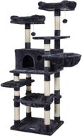 🐱 premium multi-level cat tree condo for large cats - cat tower with scratching board, plush perches, and cozy basket logo