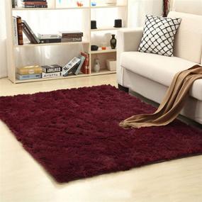 img 2 attached to 🔲 Square Area Rug for Living Room with Picturesque Shaggy and Fluffy Design