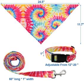 img 2 attached to 🐶 Tie Dye Dog Bandana Collar and Leash Set - Daily Walk, Run, Train - Small Medium Pet Puppy Gifts - Set of 3