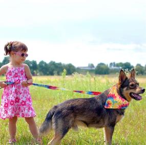 img 3 attached to 🐶 Tie Dye Dog Bandana Collar and Leash Set - Daily Walk, Run, Train - Small Medium Pet Puppy Gifts - Set of 3