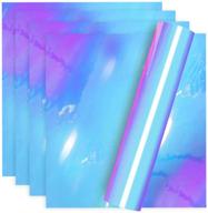 🌈 holographic opal chrome vinyl sheets: premium 12"x12" permanent craft adhesive vinyl 5 sheets/pack logo