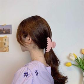 img 1 attached to 💇 Клипсы для волос "Hair Claw Clips": 6 штук 3.5-дюймовых клипс с матовым цветом для плотных волос - большие зажимы