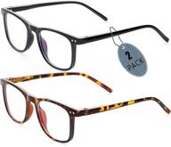 👓 tr90 frame blue light blocking glasses (2 pack) for men and women – computer gaming eyeglasses with blue blocker technology logo