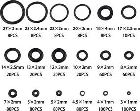 img 3 attached to 🔧 770pcs Rubber O Ring Assortment Kits 18 Sizes Nitrile Rubber NBR Sealing Gasket Washers by HongWay - Ideal for Car, Auto, Vehicle Repair, Plumbing, Air or Gas Connections - Professional Quality