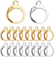 🔗 100-piece round leverback earring hooks with jump hook - golden and silver | earrings, french-style earwire replacement logo