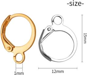 img 3 attached to 🔗 100-Piece Round Leverback Earring Hooks with Jump Hook - Golden and Silver | Earrings, French-Style Earwire Replacement