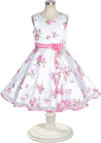 img 1 attached to Purple Ribbon Ruffle Floral Sleeveless Girls' Clothing for Dresses