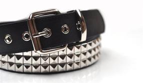 img 3 attached to Bold and Stylish: Black Medium Pyramid Studded Stud for an Edgy Look