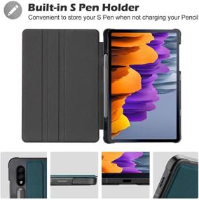 img 2 attached to 📱 ProCase Galaxy Tab S7 11 Case 2020 with S Pen Holder | Slim Protective Folio Cover Teal for Galaxy Tab S7 2020 Release 11 Inch SM-T870 T875