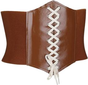 img 3 attached to Moonsix Womens Leather Corset Lace Up