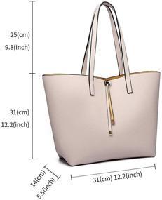 img 1 attached to 👜 Reversible Leather Shoulder Handbags & Wallets for Women by Miss Lulu